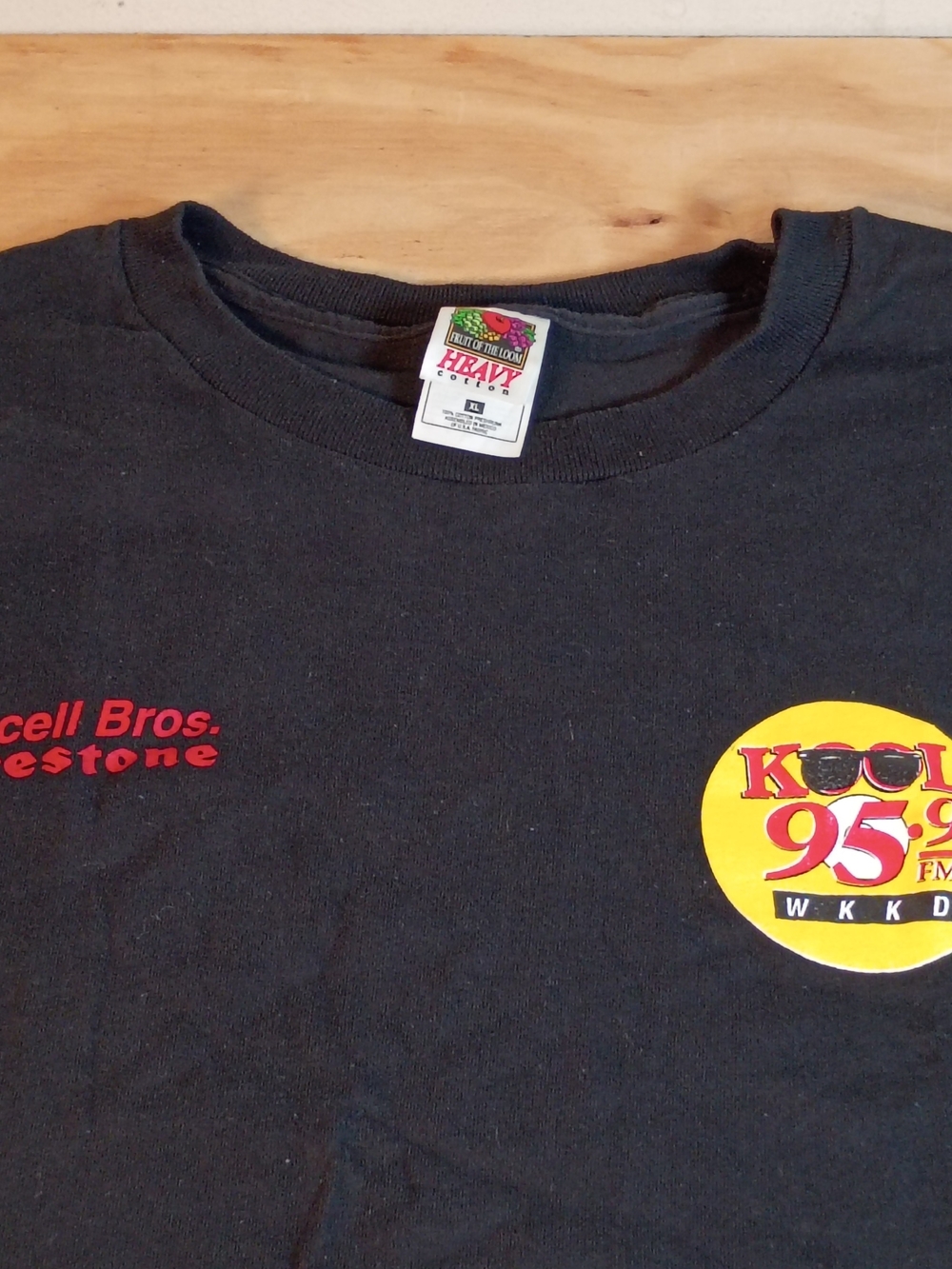 Vintage WKKD Kool 95.9 FM Radio Promo T-Shirt Mens XL Black Purcell Firestone